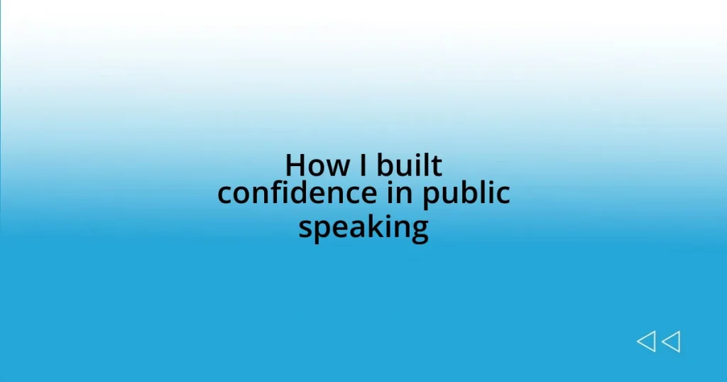 How I built confidence in public speaking