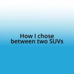 How I chose between two SUVs