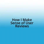 How I Make Sense of User Reviews