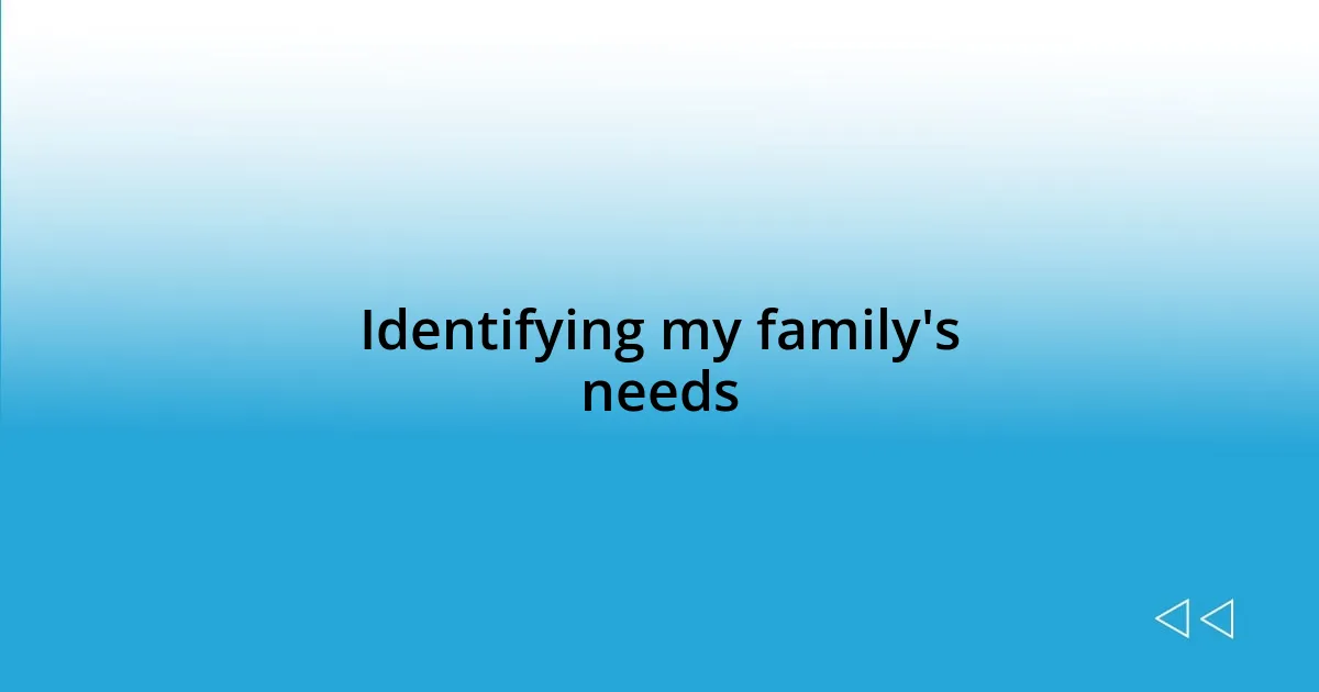 Identifying my family